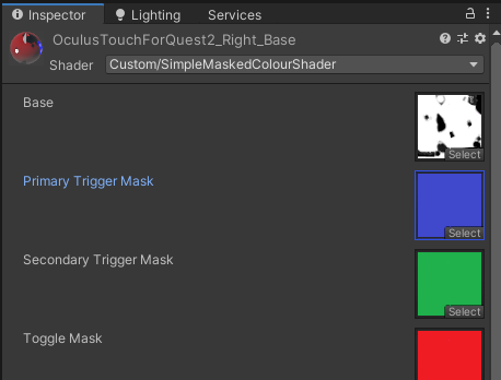 Setting the mask images in the shader